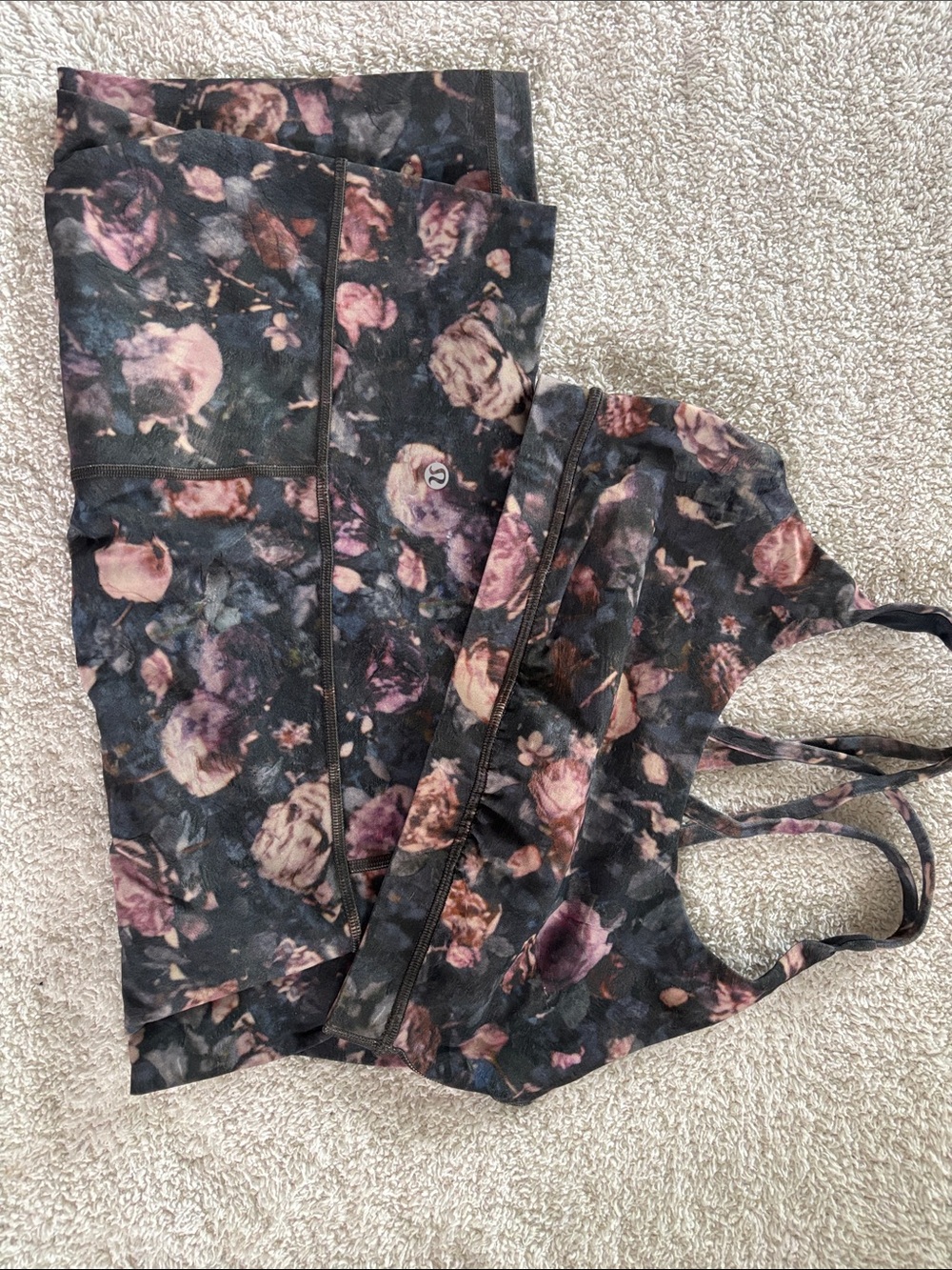 Floral Print Active Set with Bra and Leggings